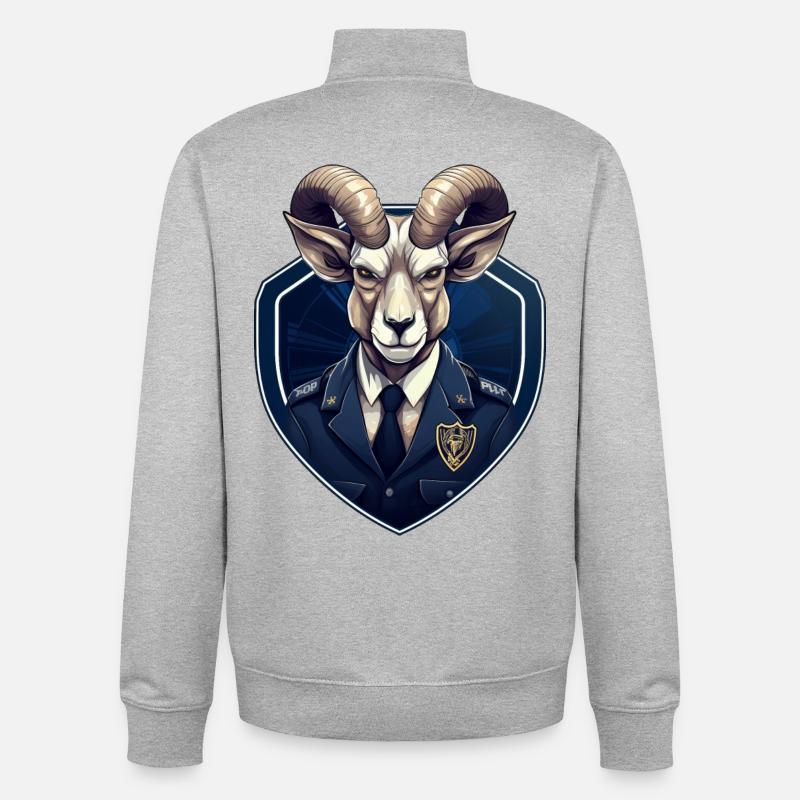 Polizei Steinbock - Unisex Organic Zip Sweatshirt von Stanley/Stella - Grau meliert