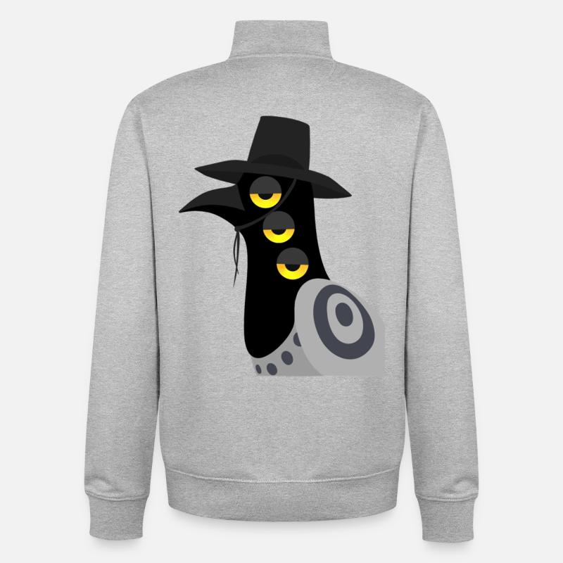 Dämonischer Vogel skeptisch - Unisex Organic Zip Sweatshirt von Stanley/Stella - Grau meliert