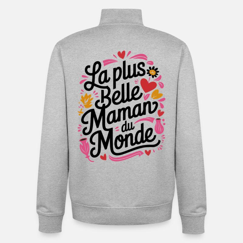 Die schönste Mama der Welt - Unisex Organic Zip Sweatshirt von Stanley/Stella - Grau meliert