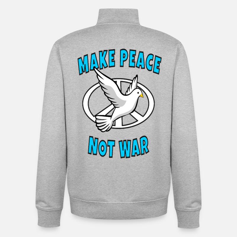Make Peace Not War - Unisex Organic Zip Sweatshirt von Stanley/Stella - Grau meliert