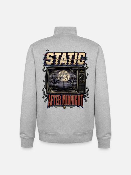 Statique après minuit - Sweat zippé unisexe en coton bio Stanley/Stella - gris chiné