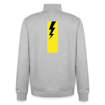 Blitz – Gewitter, Sturm & Elektrizität Power - Unisex Organic Zip Sweatshirt von Stanley/Stella - Grau meliert - Hinten - AI Model Male 185 light (185cm)