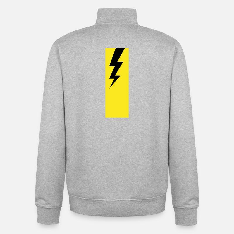 Foudre – Orage, tempête et électricité - Sweat zippé unisexe en coton bio Stanley/Stella - gris chiné