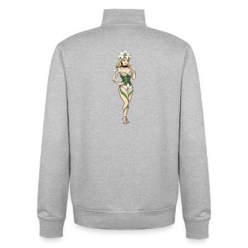 Lily-Pinup-Mädchen - Unisex Organic Zip Sweatshirt von Stanley/Stella - Grau meliert - Hinten - AI Model Male 185 light (185cm)