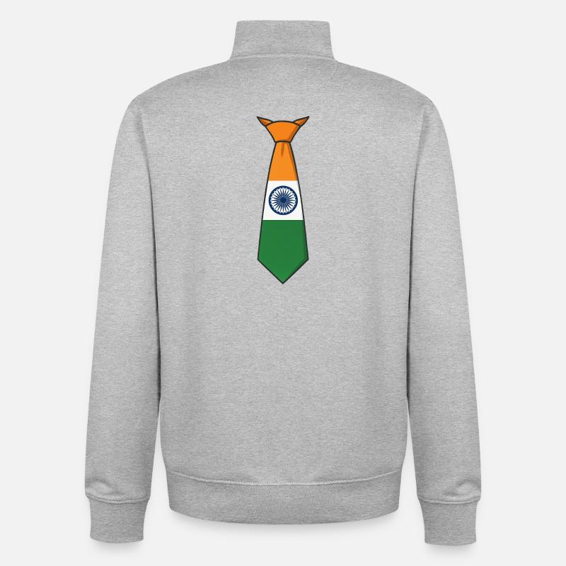 Cravate de l’Inde – Drapeau - Sweat zippé unisexe en coton bio Stanley/Stella - gris chiné