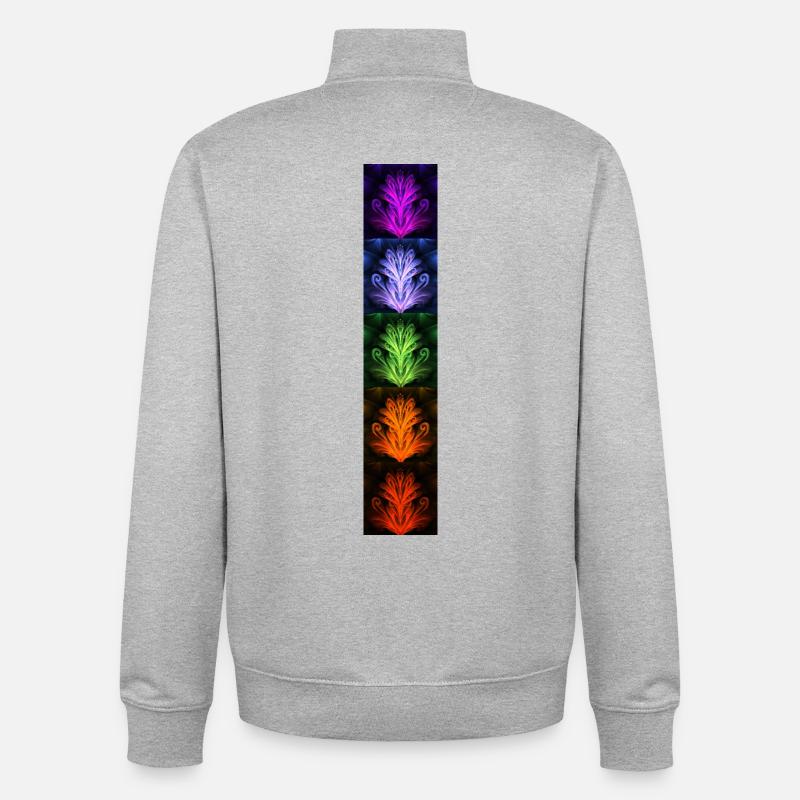 Nightflower Monkeyface - Unisex Organic Zip Sweatshirt von Stanley/Stella - Grau meliert