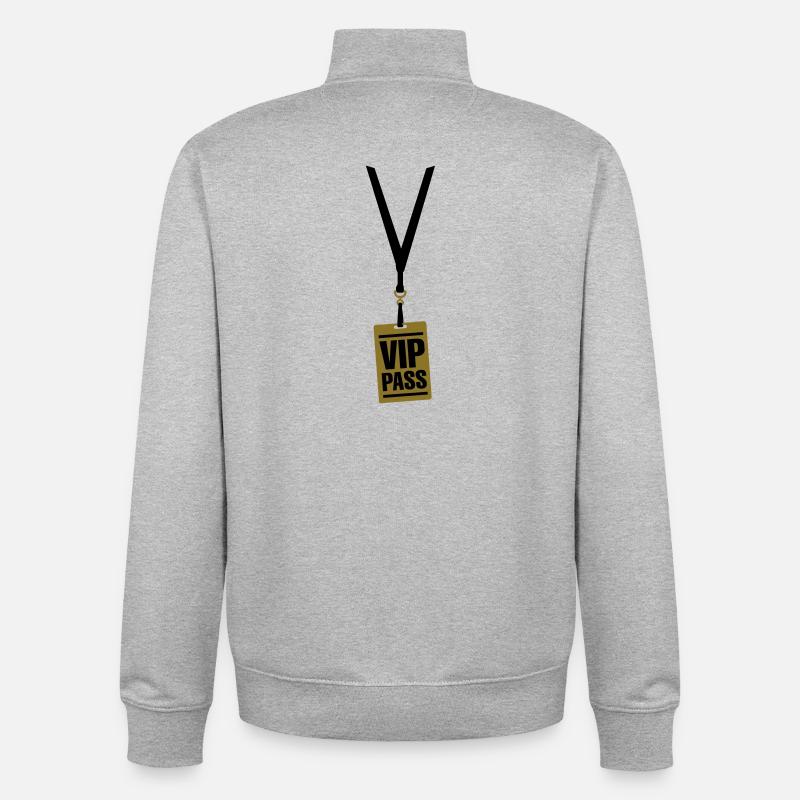 VIP-Pass - Unisex Organic Zip Sweatshirt von Stanley/Stella - Grau meliert
