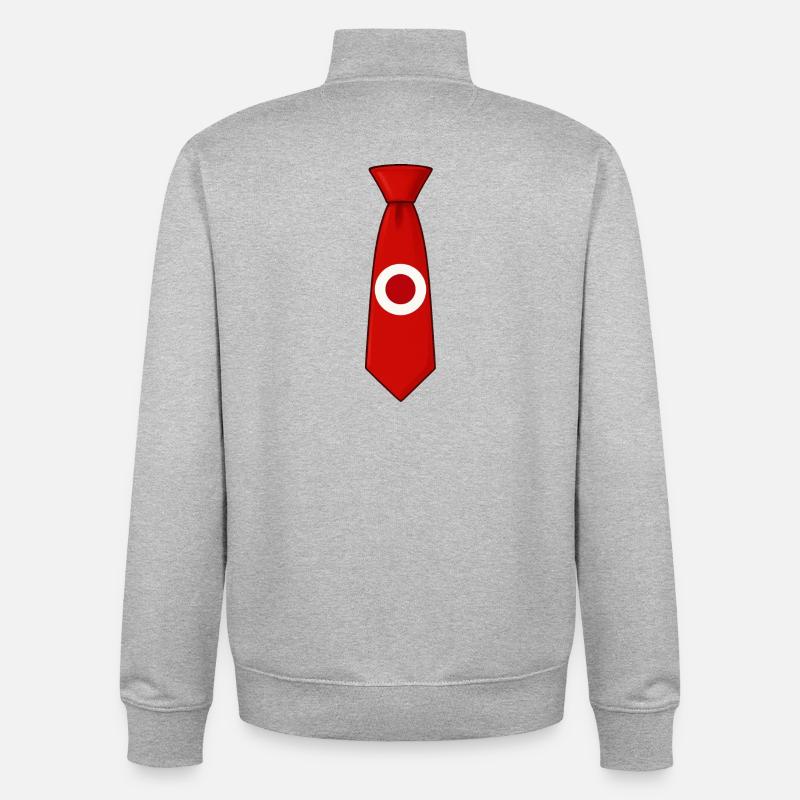 Cravate japonaise – Conception du drapeau - Sweat zippé unisexe en coton bio Stanley/Stella - gris chiné