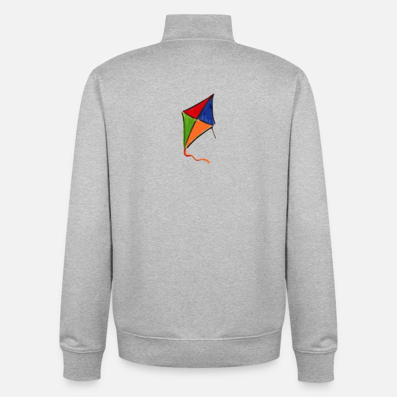 cerf-volant - Sweat zippé unisexe en coton bio Stanley/Stella - gris chiné