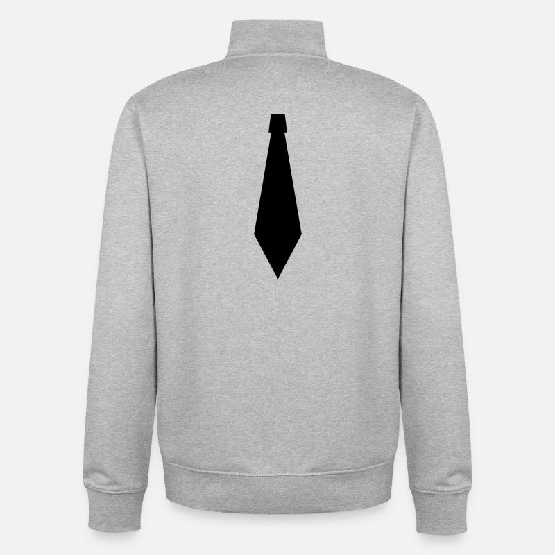 Cravate fausse - Sweat zippé unisexe en coton bio Stanley/Stella - gris chiné