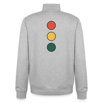 Color Wheel Stack: Red Yellow Green - Unisex Organic Zip Sweatshirt by Stanley/Stella - heather grey - Back - AI Model Male 185 light (185cm)