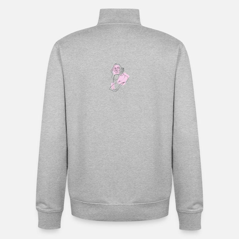 Femme en rose - Sweat zippé unisexe en coton bio Stanley/Stella - gris chiné