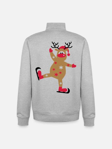 christmas - Unisex Organic Zip Sweatshirt by Stanley/Stella - heather grey