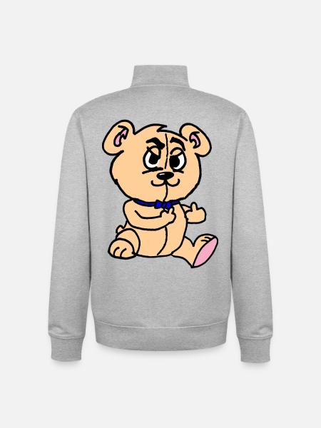 Chiot mignon avec collier bleu - Sweat zippé unisexe en coton bio Stanley/Stella - gris chiné