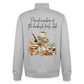Buckclub - Unisex Organic Zip Sweatshirt by Stanley/Stella - heather grey - Back - AI Model Male 185 light (185cm)