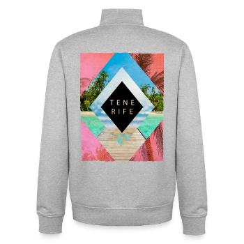 Teneriffa Tenerife Sommer Sonne Strand Meer Palmen - Unisex Organic Zip Sweatshirt von Stanley/Stella - Grau meliert - Hinten - AI Model Male 185 light (185cm)