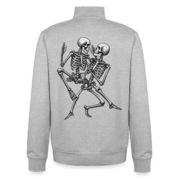 SKELETONS DANCER #3 - black & white - Unisex Organic Zip Sweatshirt by Stanley/Stella - heather grey - Back - AI Model Male 185 light (185cm)