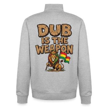 Dub Reggae Weapon - Unisex Organic Zip Sweatshirt by Stanley/Stella - heather grey - Back - AI Model Male 185 light (185cm)