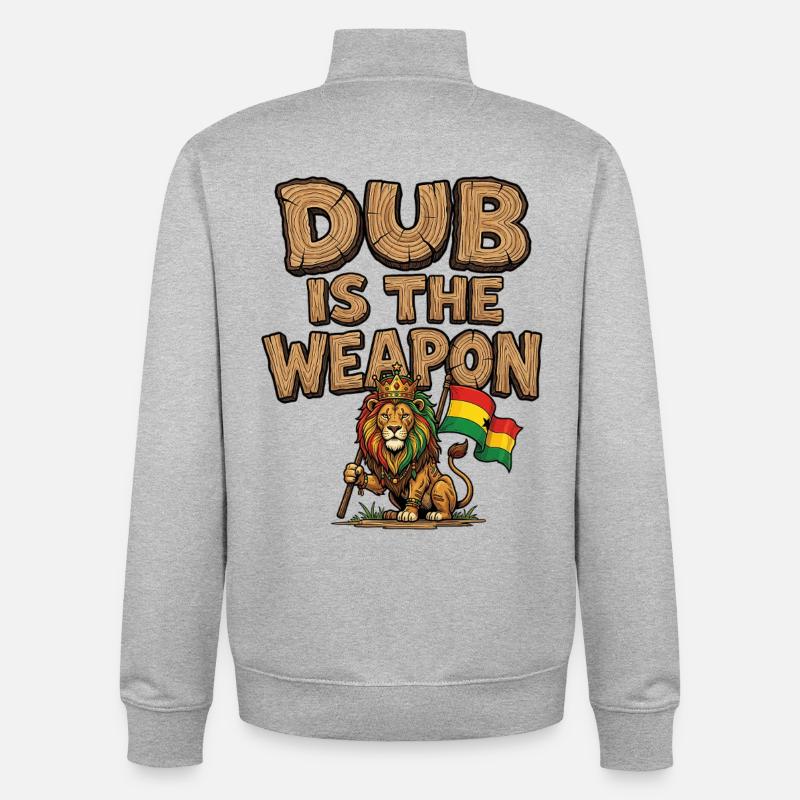 Dub Reggae Weapon - Sweat zippé unisexe en coton bio Stanley/Stella - gris chiné