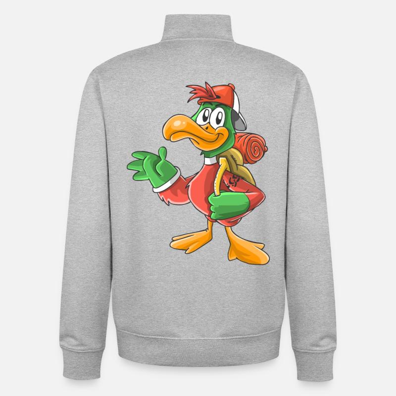 drôle Wandervogel - Sweat zippé unisexe en coton bio Stanley/Stella - gris chiné