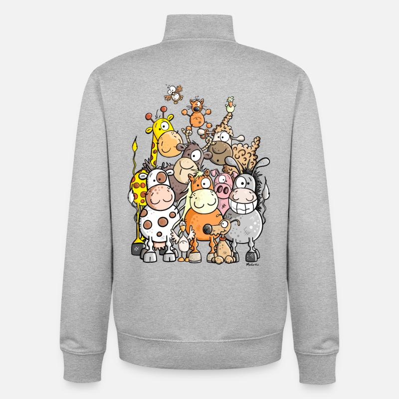 Tas géant de l'animal - Sweat zippé unisexe en coton bio Stanley/Stella - gris chiné