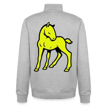 Cute Horse - Unisex Organic Zip Sweatshirt von Stanley/Stella - Grau meliert - Hinten - AI Model Male 185 light (185cm)