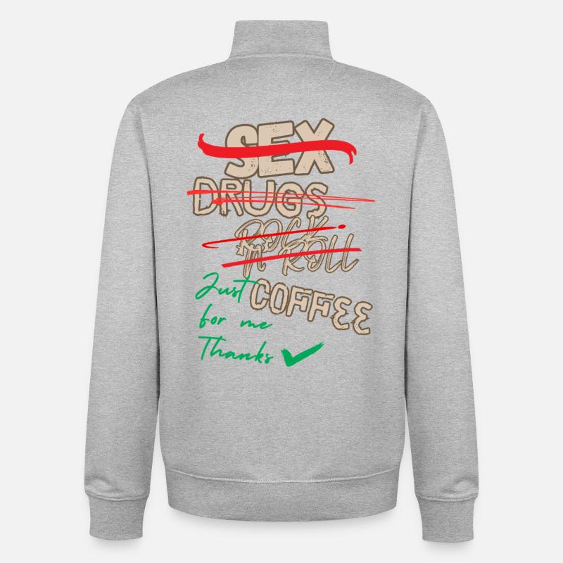 Juste du café pour moi - Sweat zippé unisexe en coton bio Stanley/Stella - gris chiné