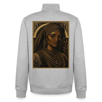 Golden Queen of the Distance - Unisex Organic Zip Sweatshirt by Stanley/Stella - heather grey - Back - AI Model Male 185 light (185cm)