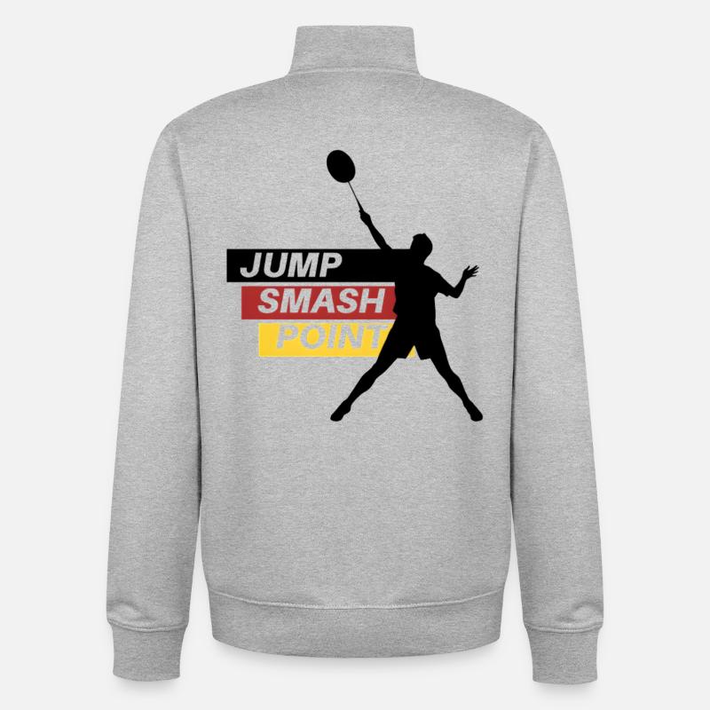Point de smash de saut - Sweat zippé unisexe en coton bio Stanley/Stella - gris chiné