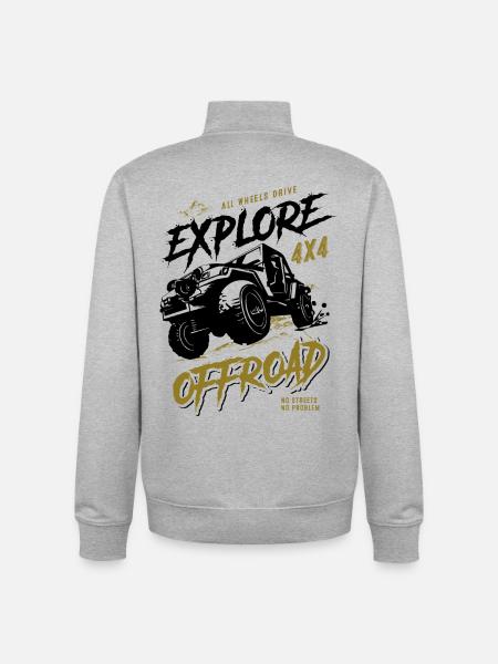 Offroad Adventure 4x4 - Off-road vehicle - Unisex Organic Zip Sweatshirt by Stanley/Stella - heather grey