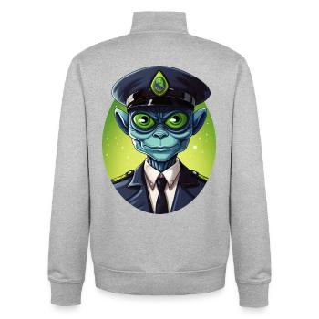 Alien Cop - Unisex Organic Zip Sweatshirt by Stanley/Stella - heather grey - Back - AI Model Male 185 light (185cm)