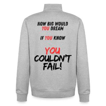 Motivierende YOU Botschaft auf Schwarz - Unisex Organic Zip Sweatshirt von Stanley/Stella - Grau meliert - Hinten - AI Model Male 185 light (185cm)