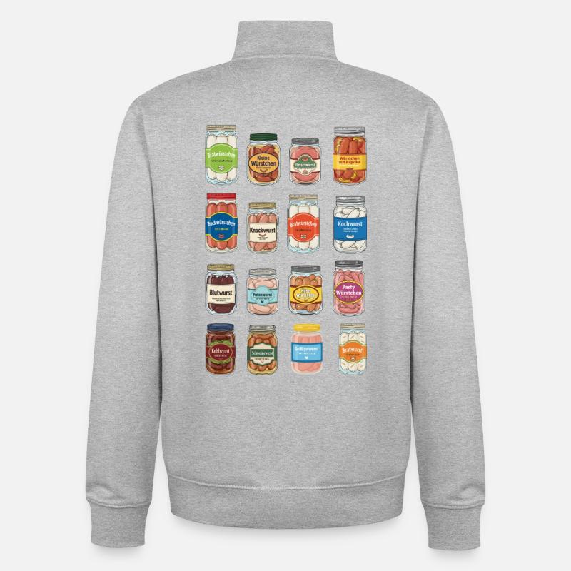 Des saucisses dans un bocal - Sweat zippé unisexe en coton bio Stanley/Stella - gris chiné