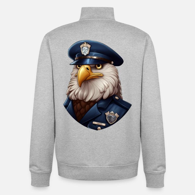Polizei Eule - Unisex Organic Zip Sweatshirt von Stanley/Stella - Grau meliert