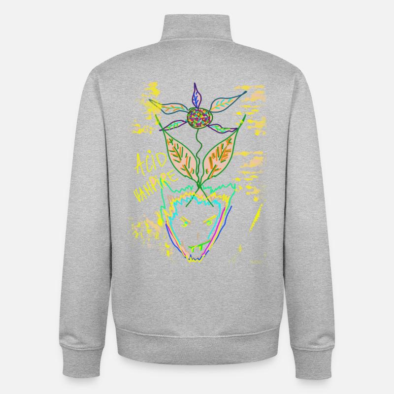 Vampire acide - Sweat zippé unisexe en coton bio Stanley/Stella - gris chiné