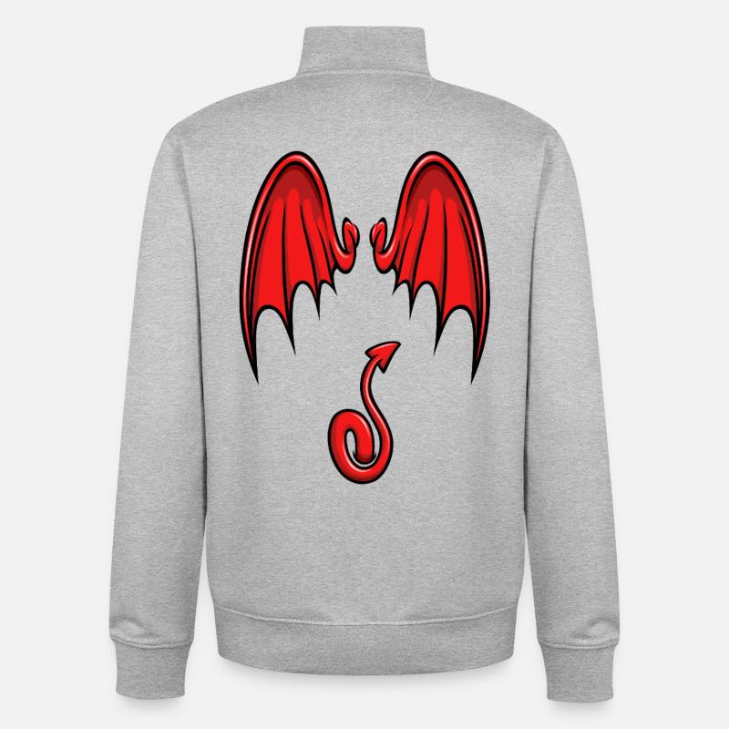 I'm a little devil - Unisex Organic Zip Sweatshirt by Stanley/Stella - heather grey