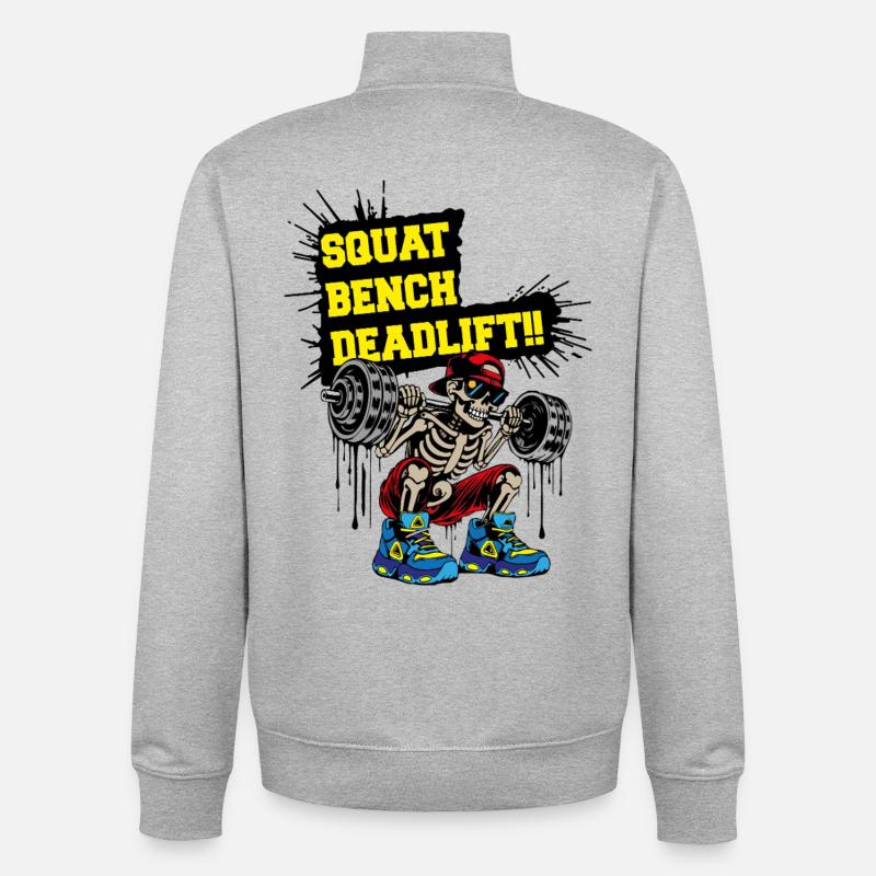 SquadBenchDeadlift - Unisex Organic Zip Sweatshirt by Stanley/Stella - heather grey