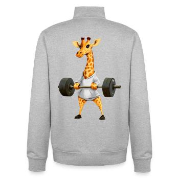 Giraffe Sport - Unisex Organic Zip Sweatshirt by Stanley/Stella - heather grey - Back - AI Model Male 185 light (185cm)