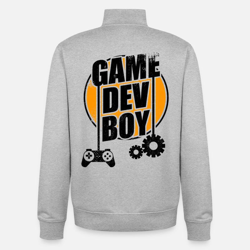 Jeu Dev Boy - Sweat zippé unisexe en coton bio Stanley/Stella - gris chiné