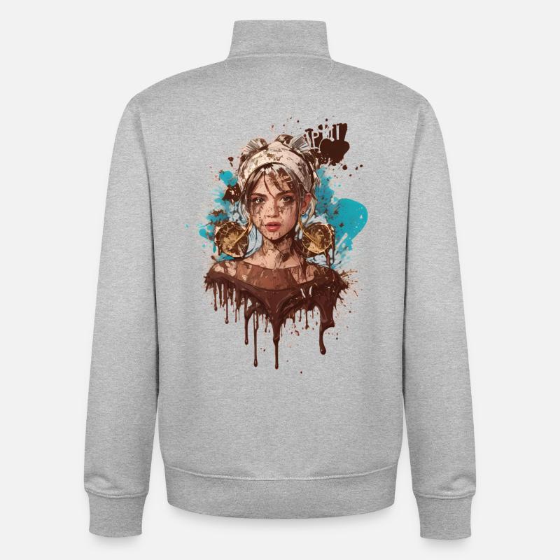 Dame douce - Sweat zippé unisexe en coton bio Stanley/Stella - gris chiné