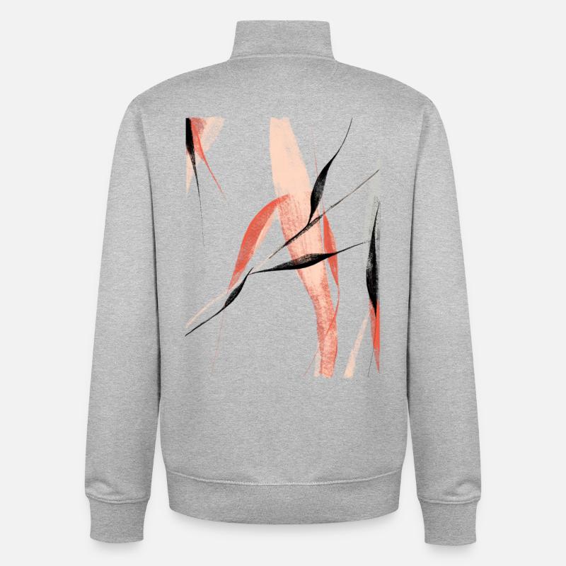 Abstract willow branches - Unisex Organic Zip Sweatshirt by Stanley/Stella - heather grey