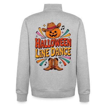 Halloween Line Dance Kürbis - Unisex Organic Zip Sweatshirt von Stanley/Stella - Grau meliert - Hinten - AI Model Male 185 light (185cm)