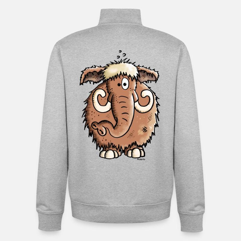 Géant Mammoth - Eléphant - Sweat zippé unisexe en coton bio Stanley/Stella - gris chiné