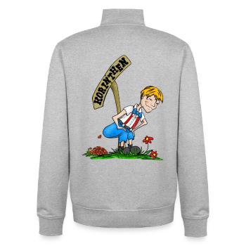 Korinthenkacker blond - Unisex Organic Zip Sweatshirt von Stanley/Stella - Grau meliert - Hinten - AI Model Male 185 light (185cm)