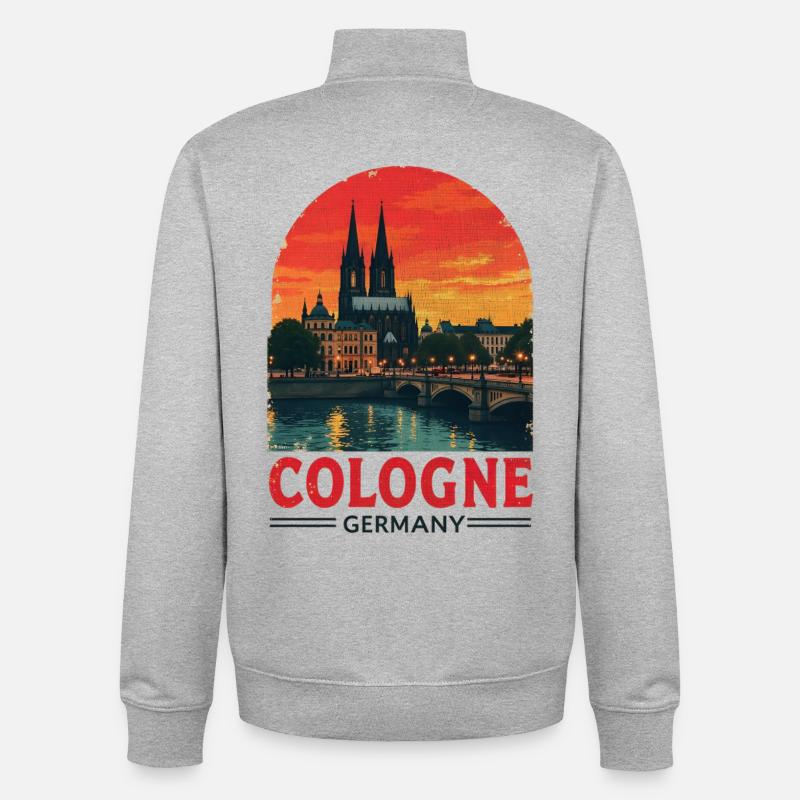 Cologne Germany – Stadtbild Design - Unisex Organic Zip Sweatshirt von Stanley/Stella - Grau meliert