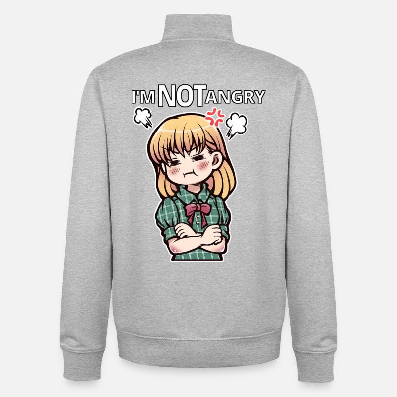 Ich bin nicht sauer! - Unisex Organic Zip Sweatshirt von Stanley/Stella - Grau meliert