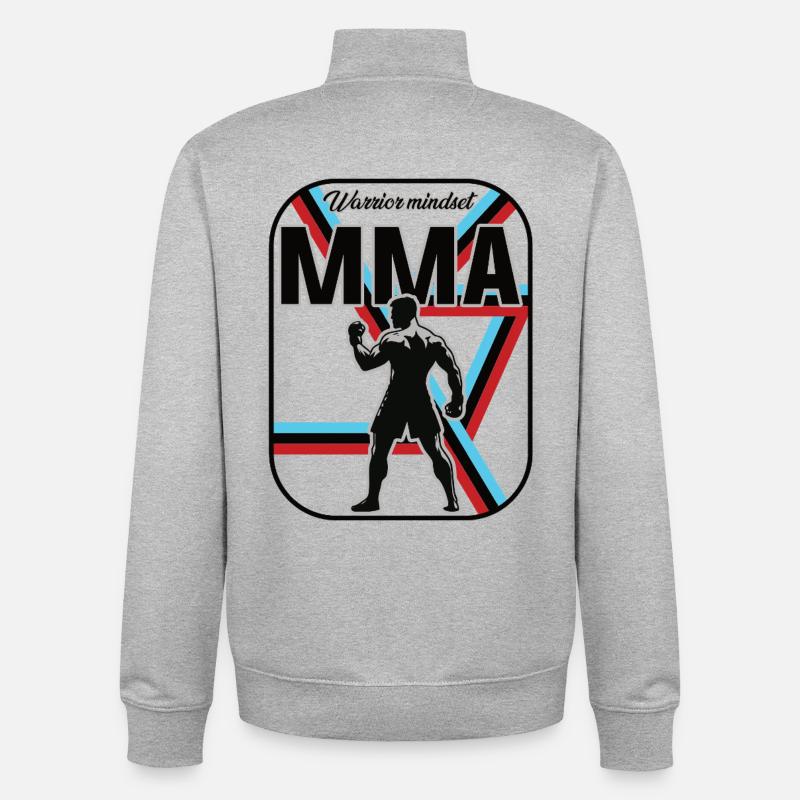MMA Design – Warrior Mindset - Sweat zippé unisexe en coton bio Stanley/Stella - gris chiné