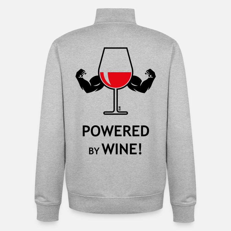 Propulsé par le vin ! - Sweat zippé unisexe en coton bio Stanley/Stella - gris chiné