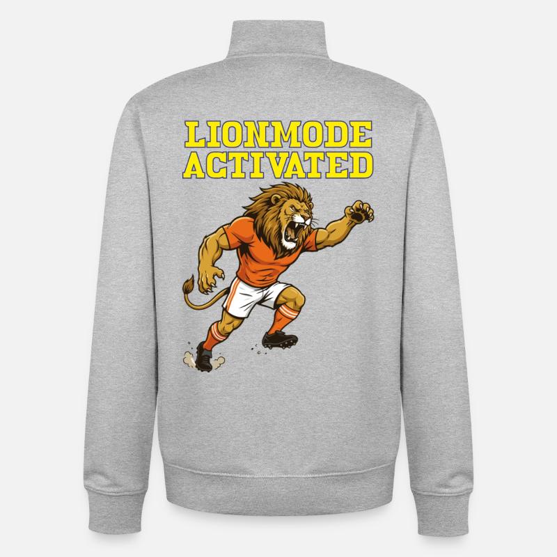 LionModeActivated - Sweat zippé unisexe en coton bio Stanley/Stella - gris chiné