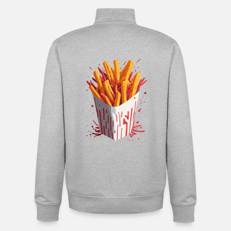 Explosive Chips - Unisex Organic Zip Sweatshirt von Stanley/Stella - Grau meliert
